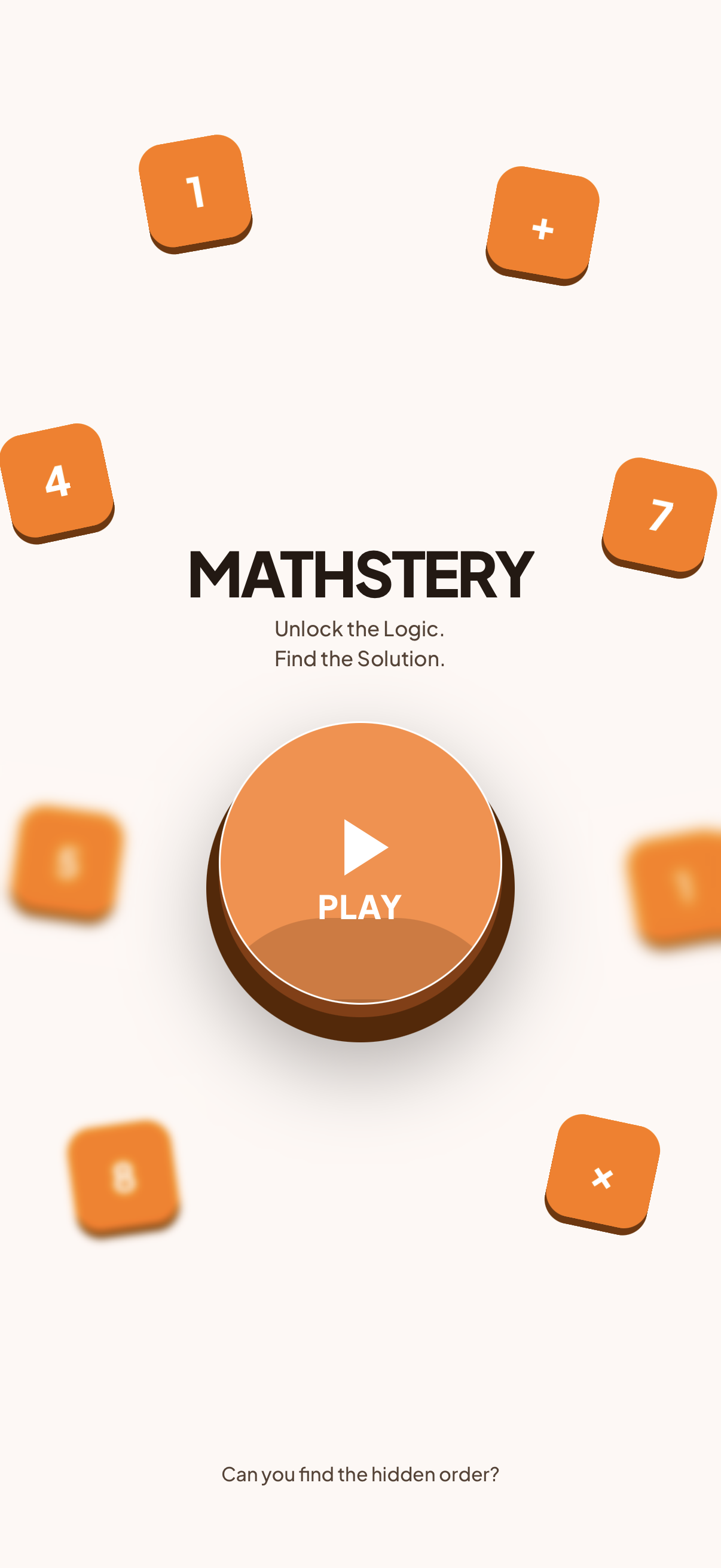 Mathstery home screen